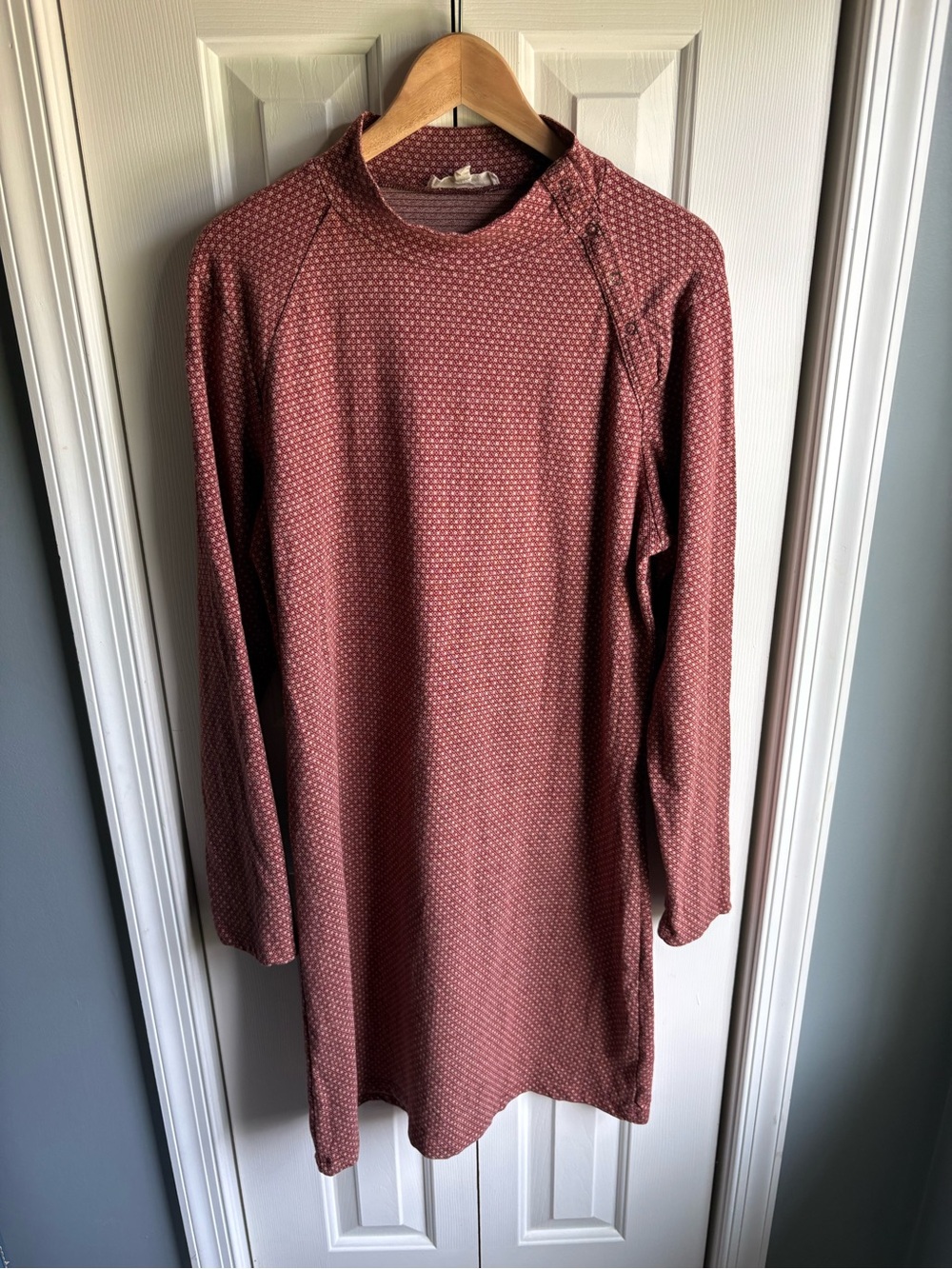 Synergy Organic Clothing Womens Pebble Ginger Dress Maroon Long Sleeve Size XL